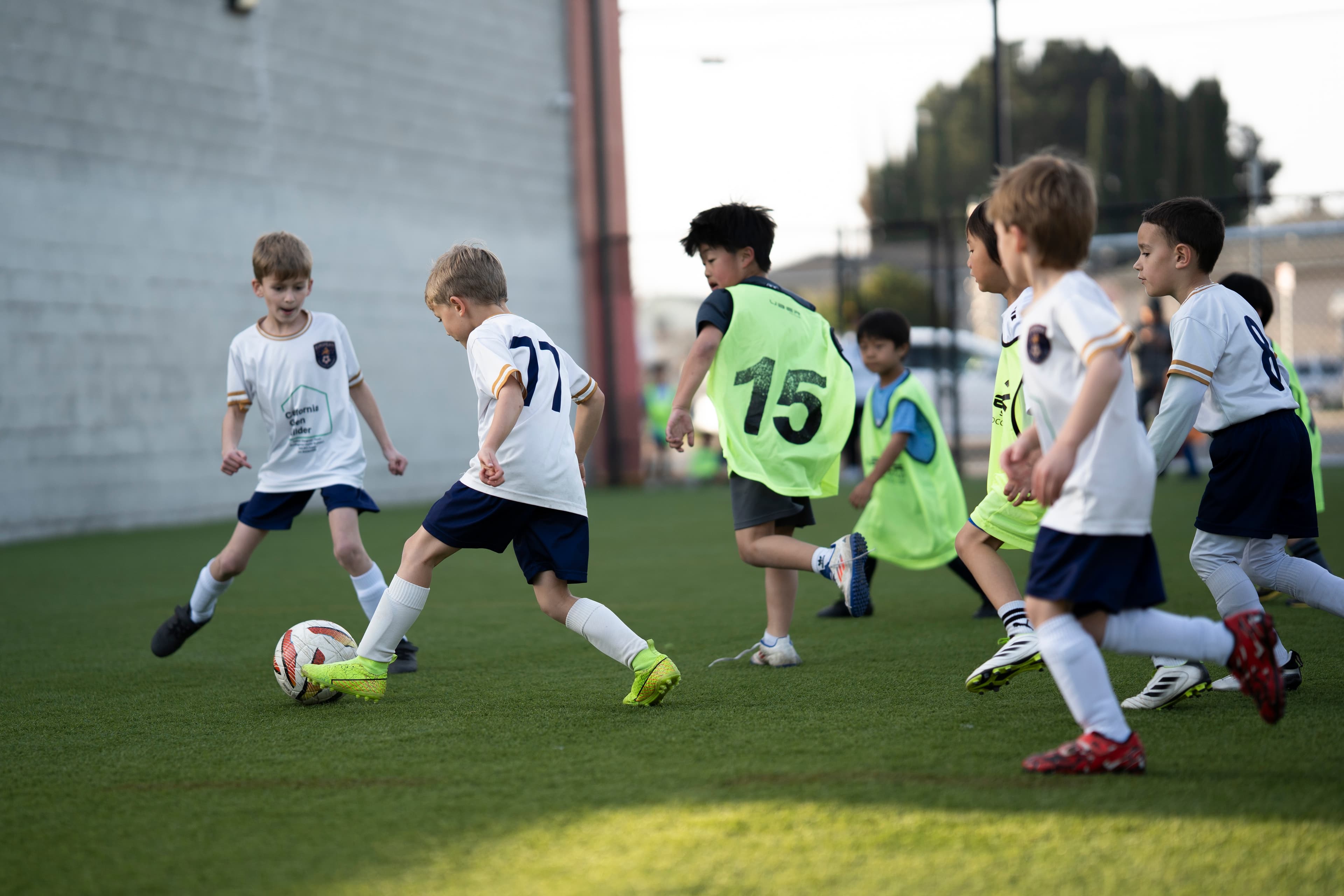 Soccer teams training